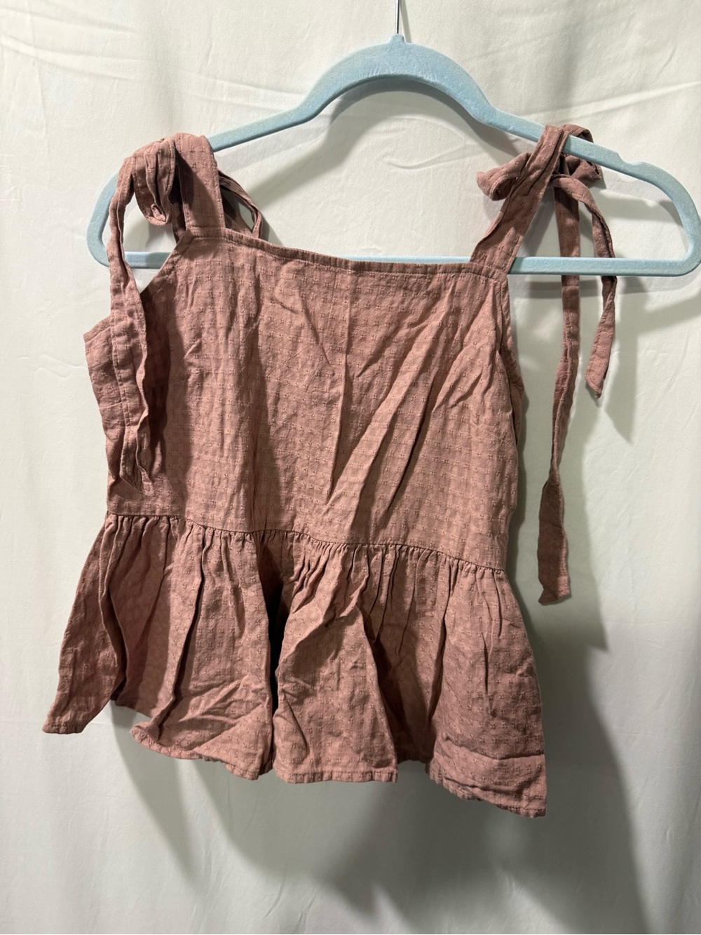 Madewell Dusty Rose Tie-Shoulder Peplum Camisole